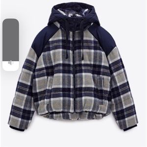 Zara Wool Blend Puffer Coat